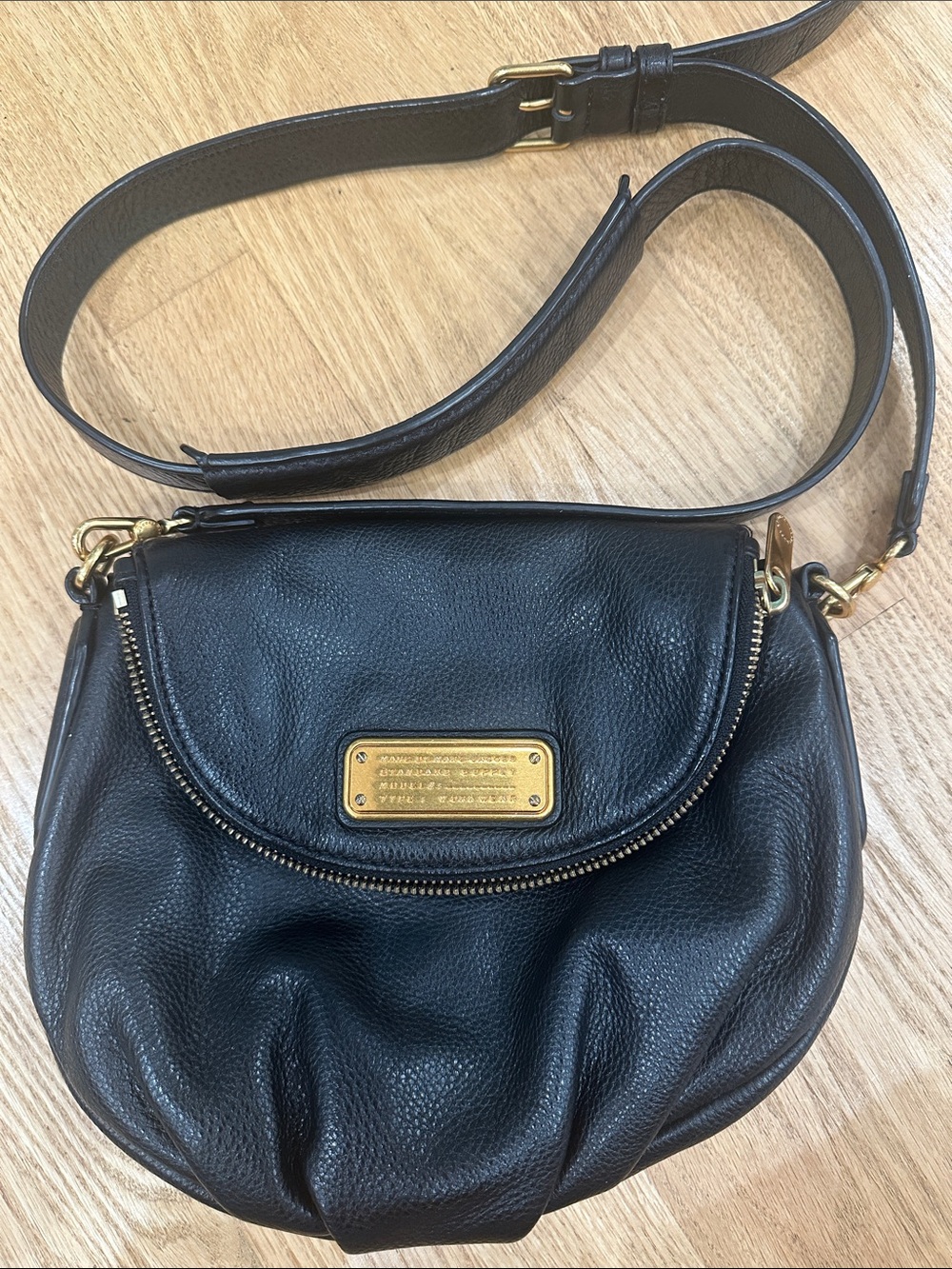 Marc by Marc Jacobs Natasha 
Pebbled Leather Crossbody Bag with Gold Hardware